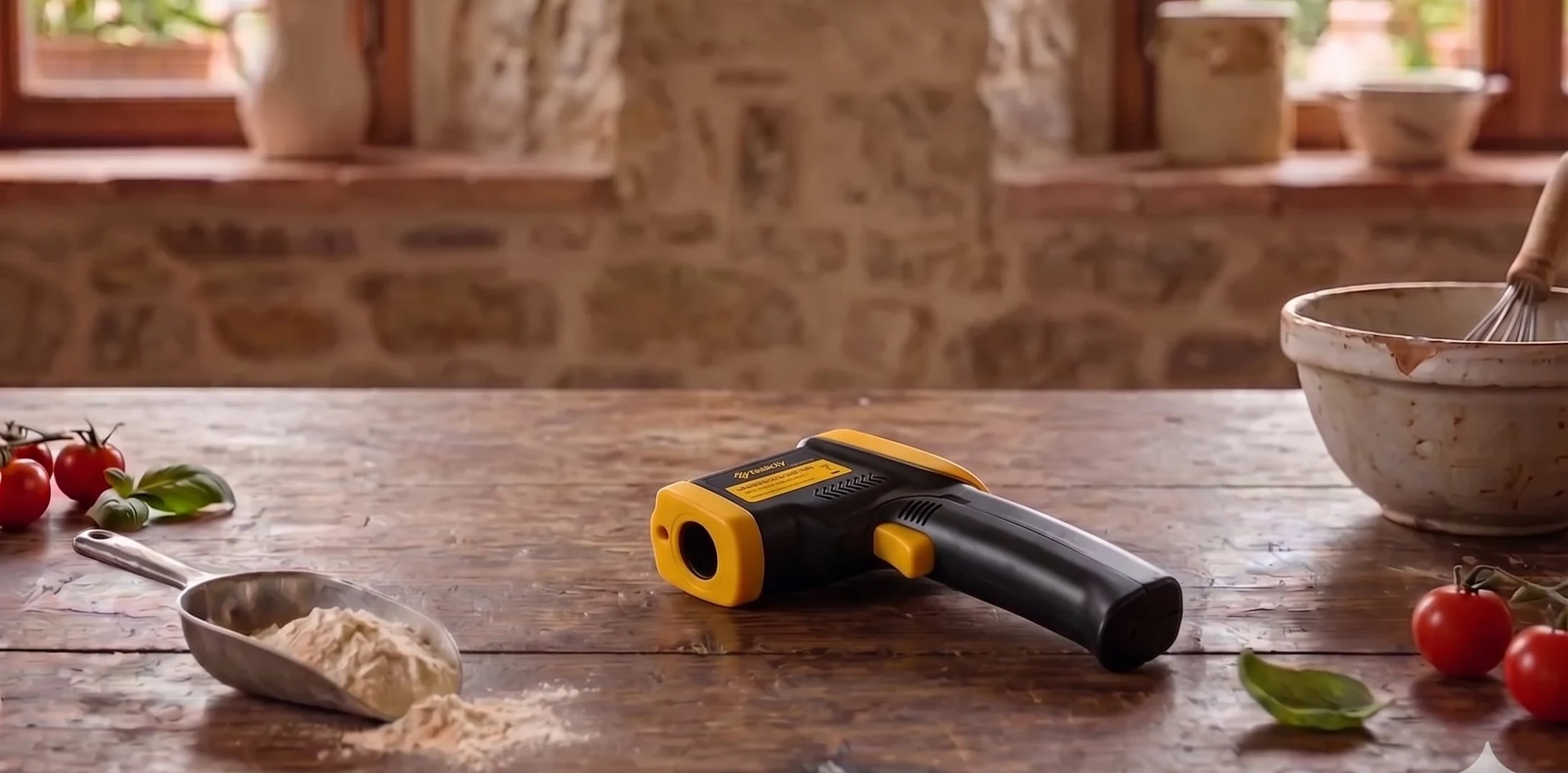 Termómetro láser Etekcity Lasergrip 1080 para horno de pizza en cocina italiana